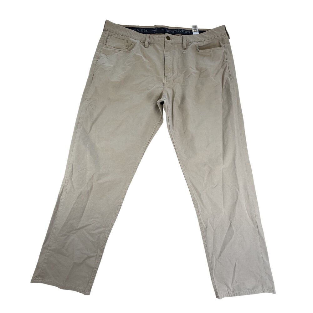 Vineyard Vines OTG Pants Mens FITS 40x29 Beige Stretch Chino 5 Pocket Casual